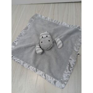 Giggle Baby gray white striped giraffe security blanket baby lovey satin trim